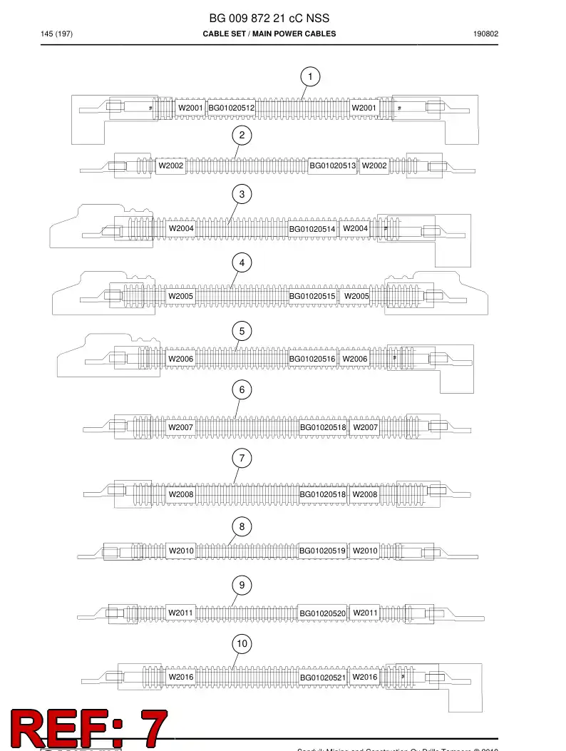 BG01020518b BG 010 205 18b Cable Assembly - Sandvik Technical Drawing