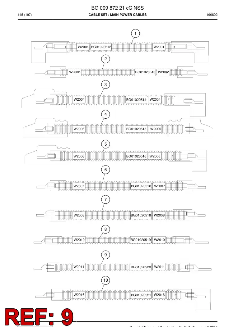BG01020520b BG 010 205 20b Cable Assembly - Sandvik Technical Drawing