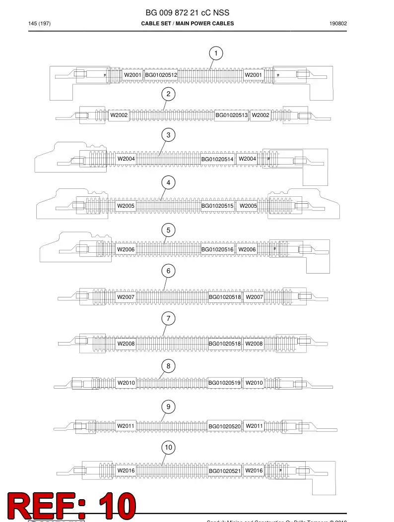 BG01020521b BG 010 205 21b Cable Assembly - Sandvik Technical Drawing