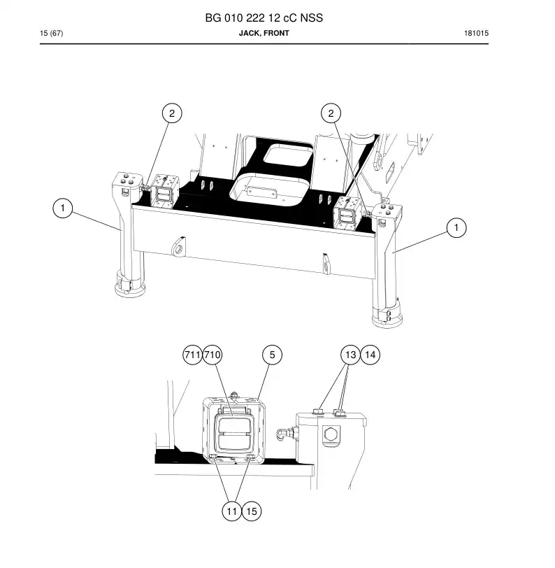 BG01022212c BG 010 222 12c Jack, Front - Sandvik Technical Drawing