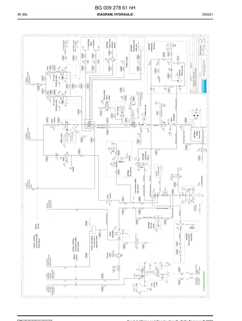 BG01022599a BG 010 225 99a Hose Assembly, Hydraulic - Sandvik Technical Drawing