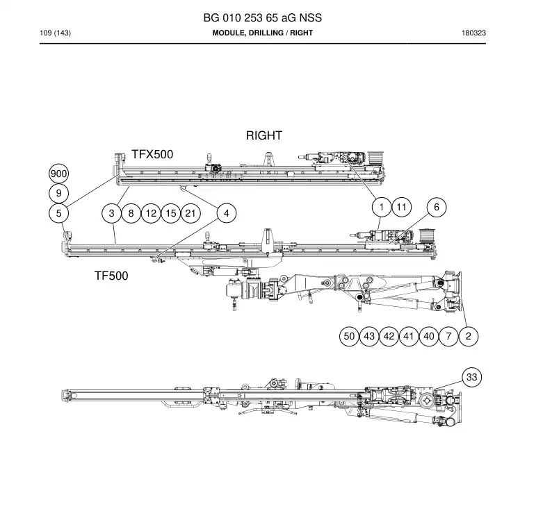 BG01025365a BG 010 253 65a Module, Drilling - Sandvik Technical Drawing