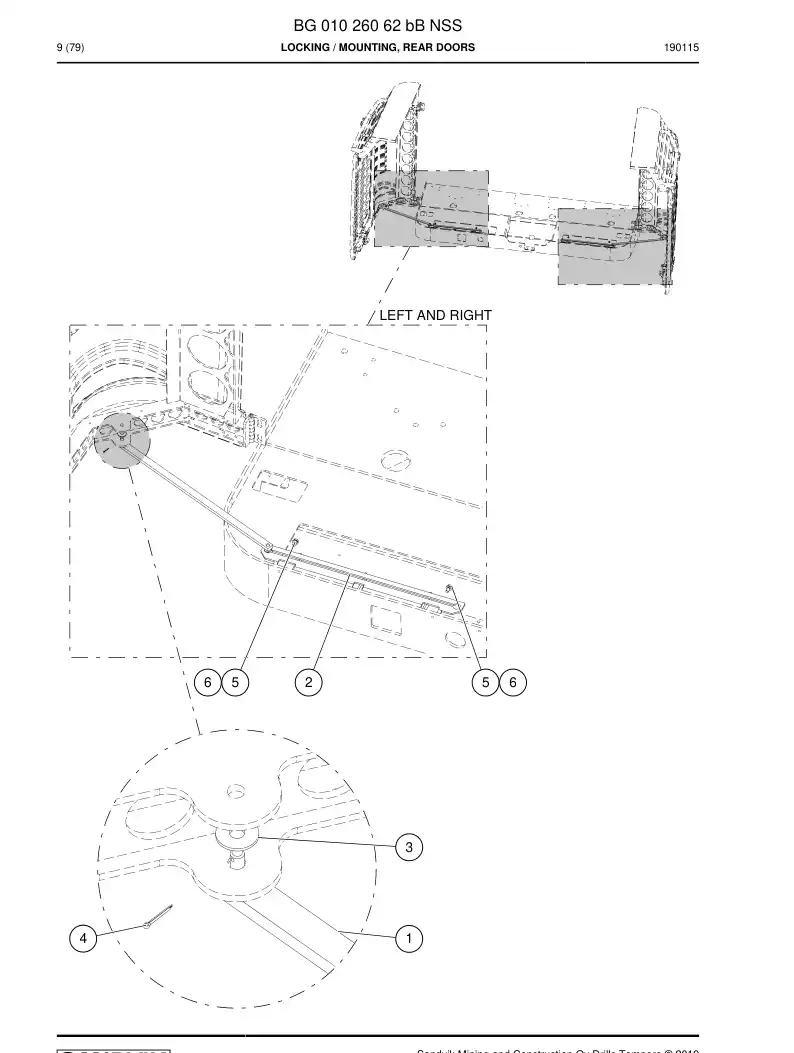 BG01026062b BG 010 260 62b Locking - Sandvik Technical Drawing