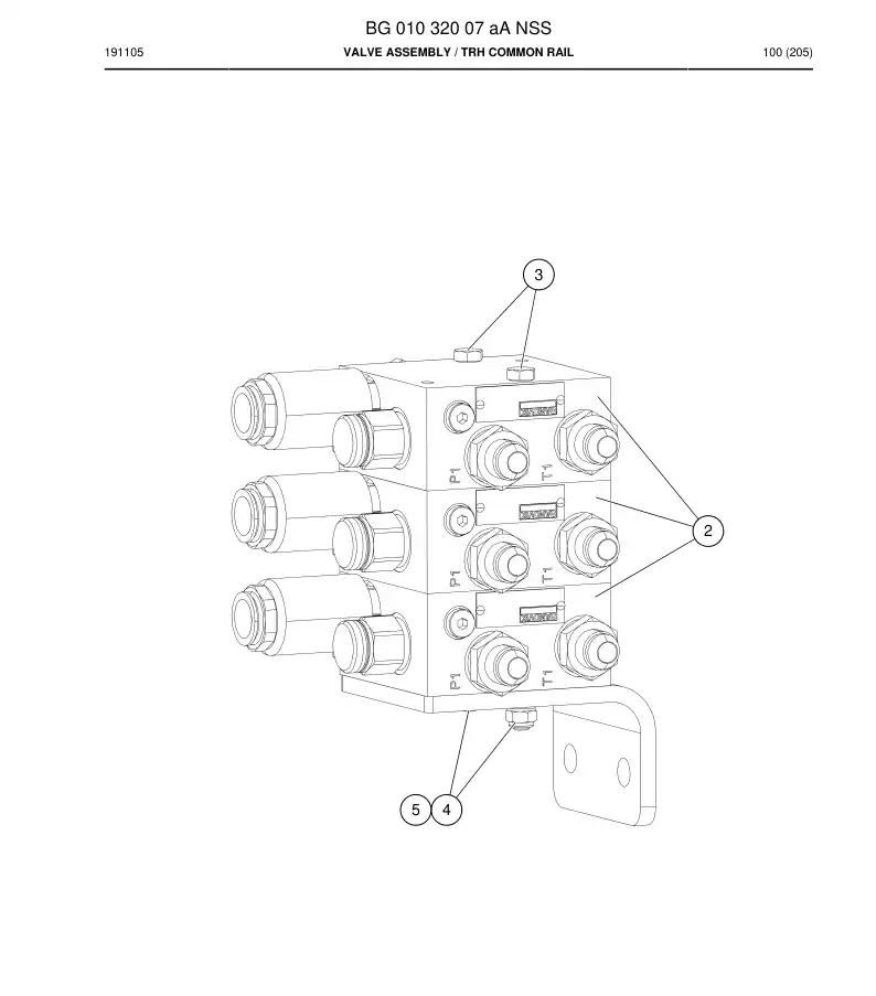 BG01032007a BG 010 320 07a Valve Assembly - Sandvik Technical Drawing