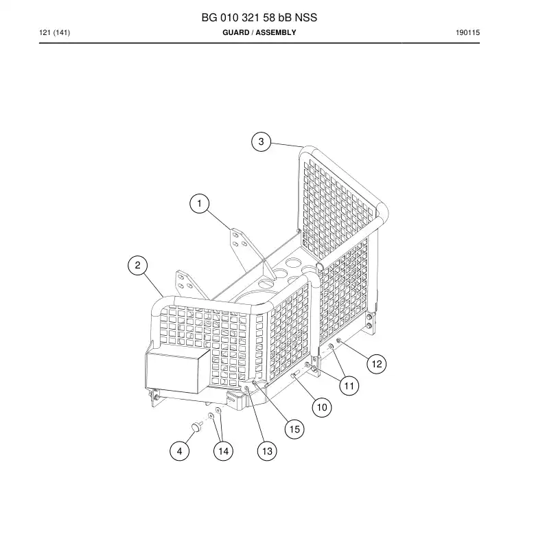 BG01032158b BG 010 321 58b Guard - Sandvik Technical Drawing