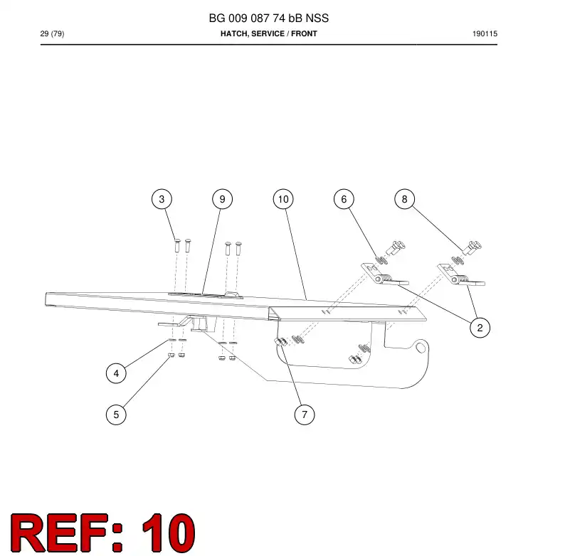 BG01033415a BG 010 334 15a Door - Sandvik Technical Drawing