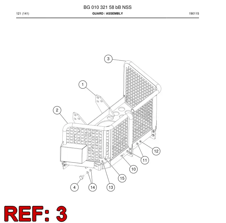 BG01033622a BG 010 336 22a Guard - Sandvik Technical Drawing