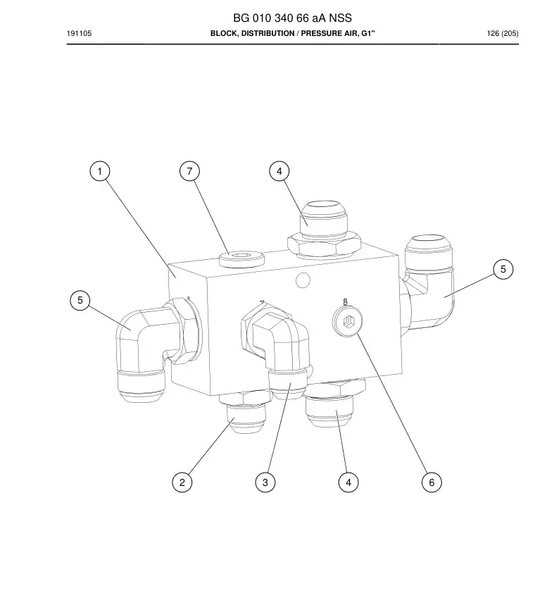 BG01034066a BG 010 340 66a Block, Distribution - Sandvik Technical Drawing