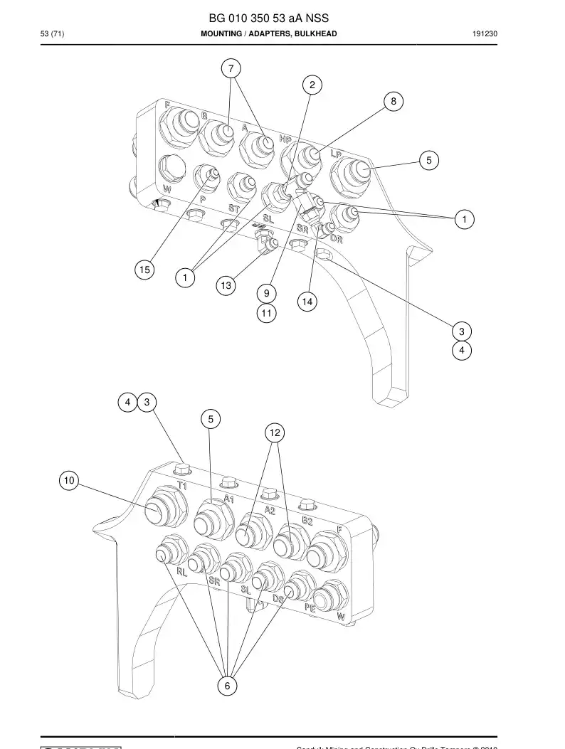 BG01035053a BG 010 350 53a Mounting - Sandvik Technical Drawing