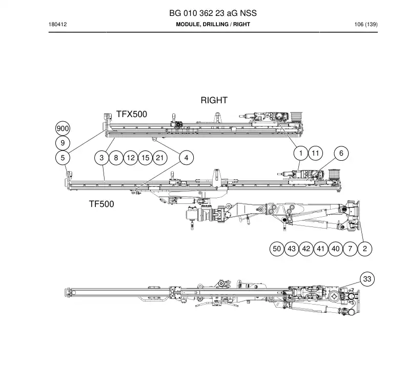 BG01036223a BG 010 362 23a Module, Drilling - Sandvik Technical Drawing