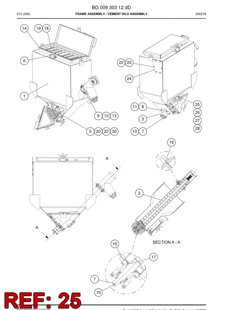 BG01037568a BG 010 375 68a Door, Access - Sandvik Technical Drawing