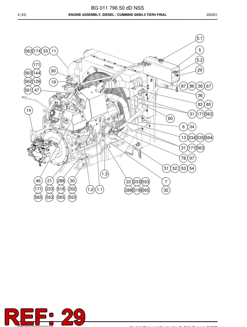 BG01039273a BG 010 392 73a Sensor, Level - Sandvik Technical Drawing