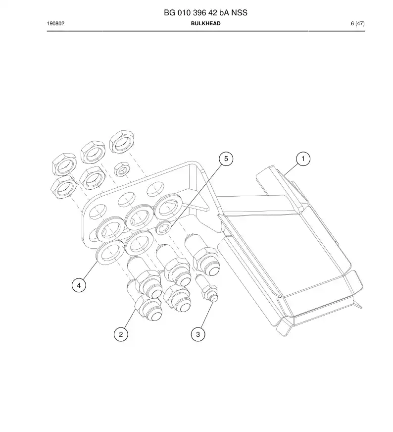 BG01039642b BG 010 396 42b Bulkhead - Sandvik Technical Drawing