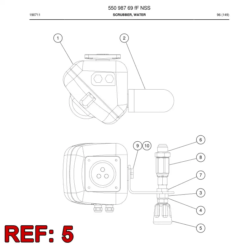 BG01041520a BG 010 415 20a Nozzle, Water - Sandvik Technical Drawing
