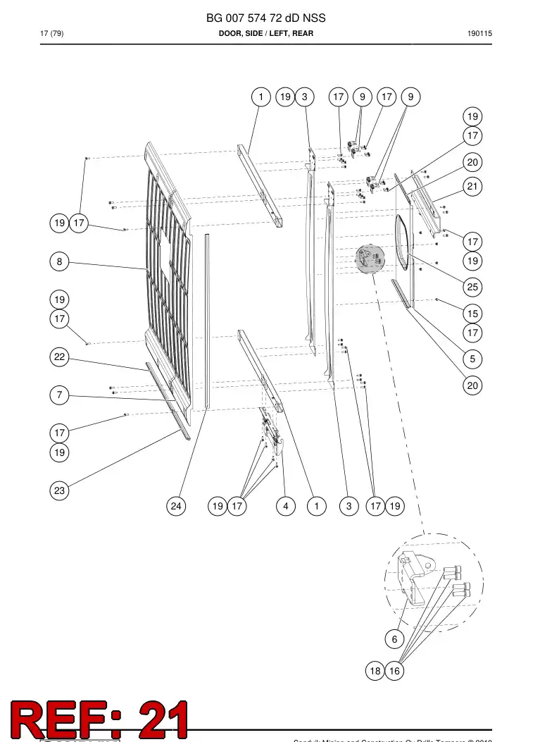 BG01041680a BG 010 416 80a Support - Sandvik Technical Drawing
