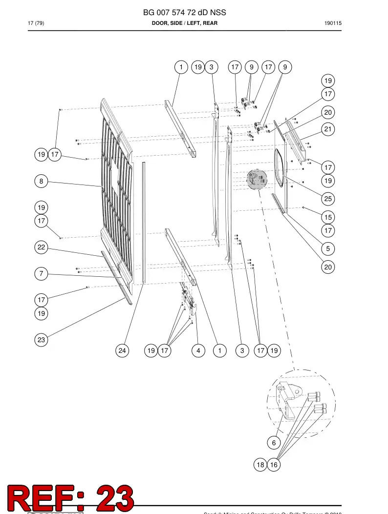 BG01041790a BG 010 417 90a Seal, Rubber - Sandvik Technical Drawing