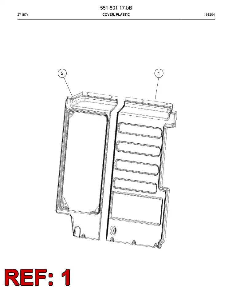 BG01043373a BG 010 433 73a Cover, Plastic - Sandvik Technical Drawing