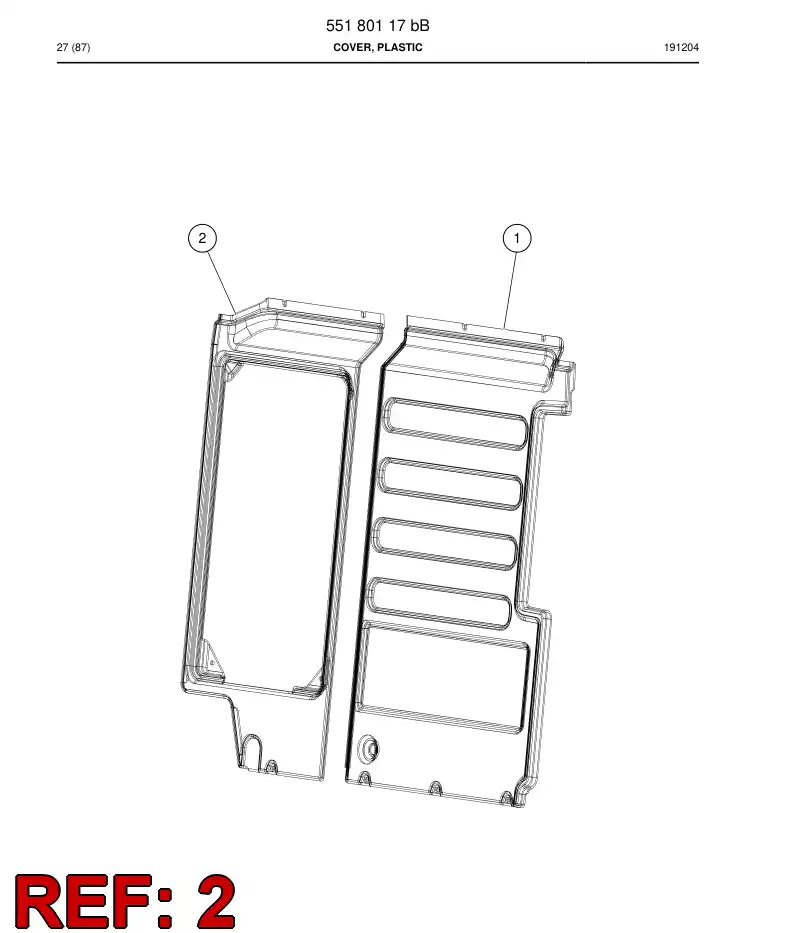 BG01043381a BG 010 433 81a Cover, Plastic - Sandvik Technical Drawing