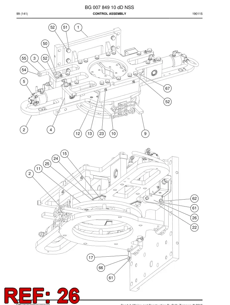 BG01043833a BG 010 438 33a Bracket - Sandvik Technical Drawing