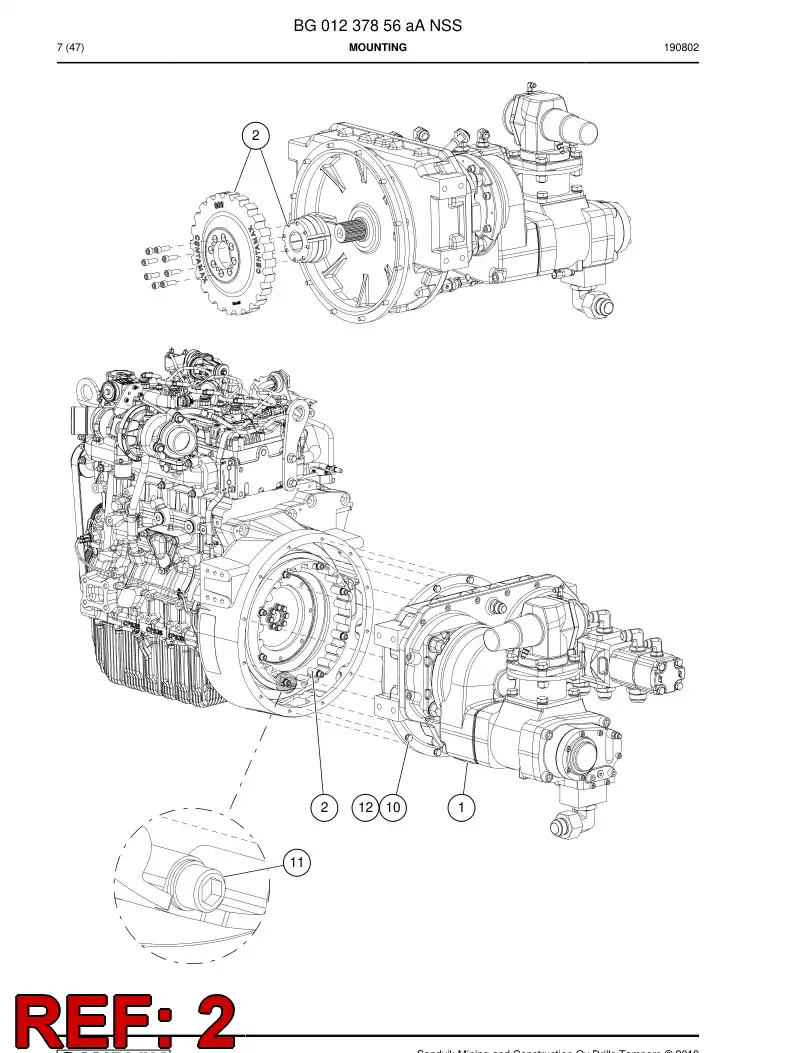BG01044263a BG 010 442 63a Coupling, Flange, Flexible - Sandvik Technical Drawing