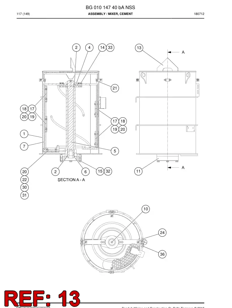 BG01044726a BG 010 447 26a Mesh, Protection - Sandvik Technical Drawing