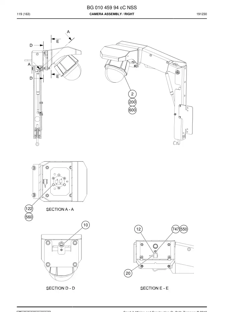 BG01045994c BG 010 459 94c Camera Assembly - Sandvik Technical Drawing