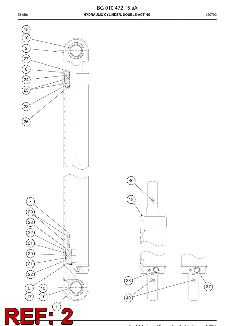 BG01047572a BG 010 475 72a PISTON Rod Welding - Sandvik Technical Drawing
