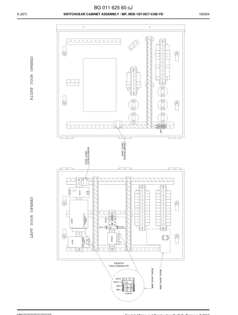 BG01050119b BG 010 501 19b Cable Assembly - Sandvik Technical Drawing