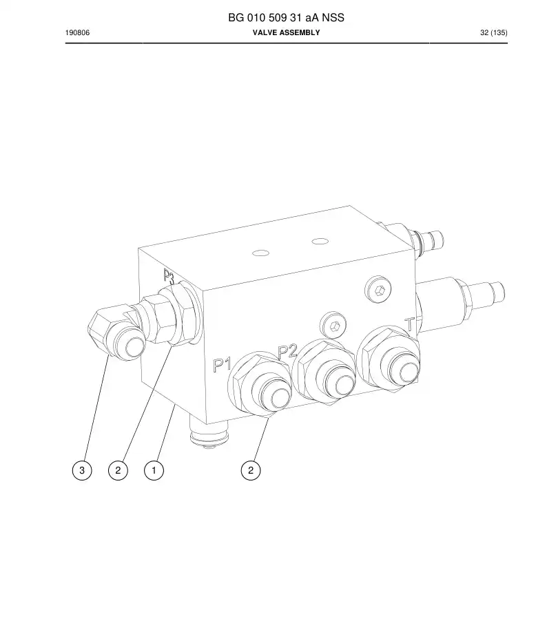 BG01050931a BG 010 509 31a Valve Assembly - Sandvik Technical Drawing