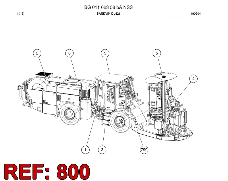 BG01051035c BG 010 510 35c Diagram, Hydraulic - Sandvik Technical Drawing