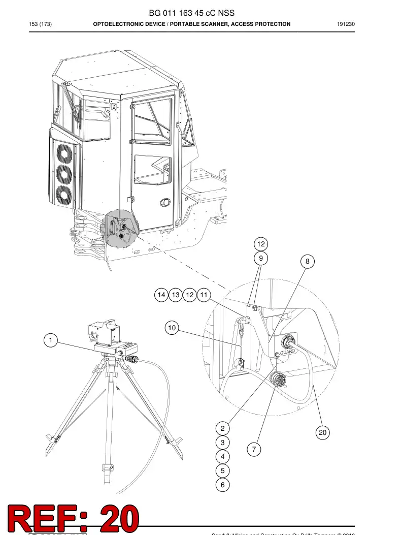 BG01051851b BG 010 518 51b Cable Assembly - Sandvik Technical Drawing