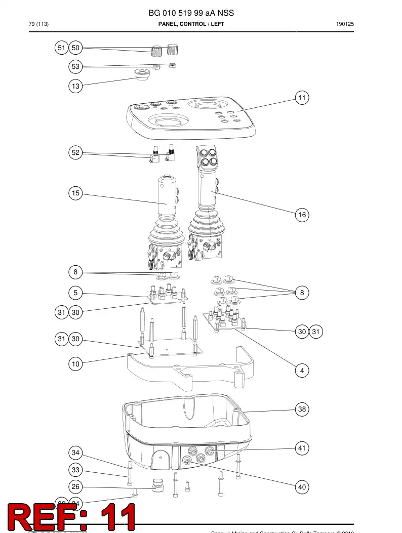 BG01052006a BG 010 520 06a Decal - Sandvik Technical Drawing
