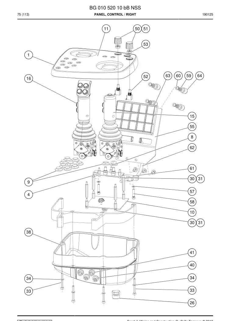 BG01052010b BG 010 520 10b PRING, CONTROL - Sandvik Technical Drawing