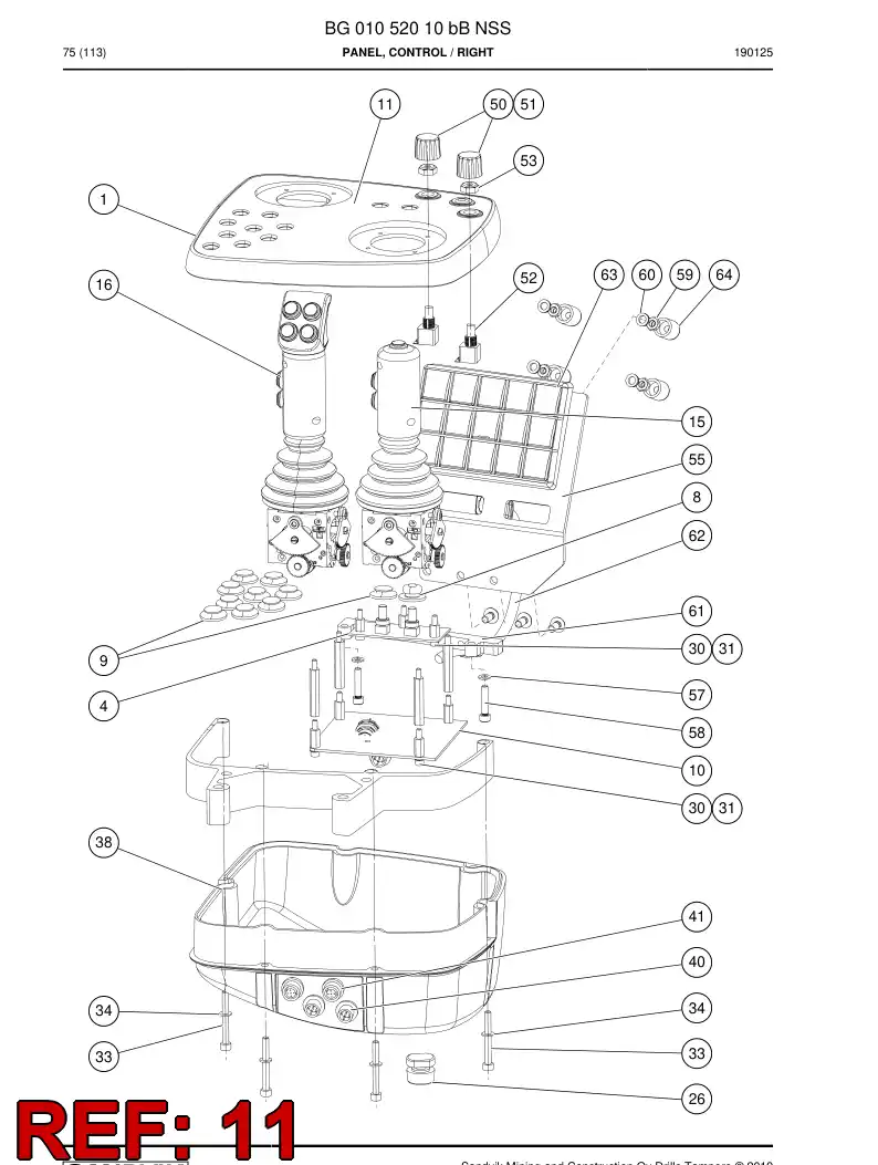 BG01052013a BG 010 520 13a Decal - Sandvik Technical Drawing