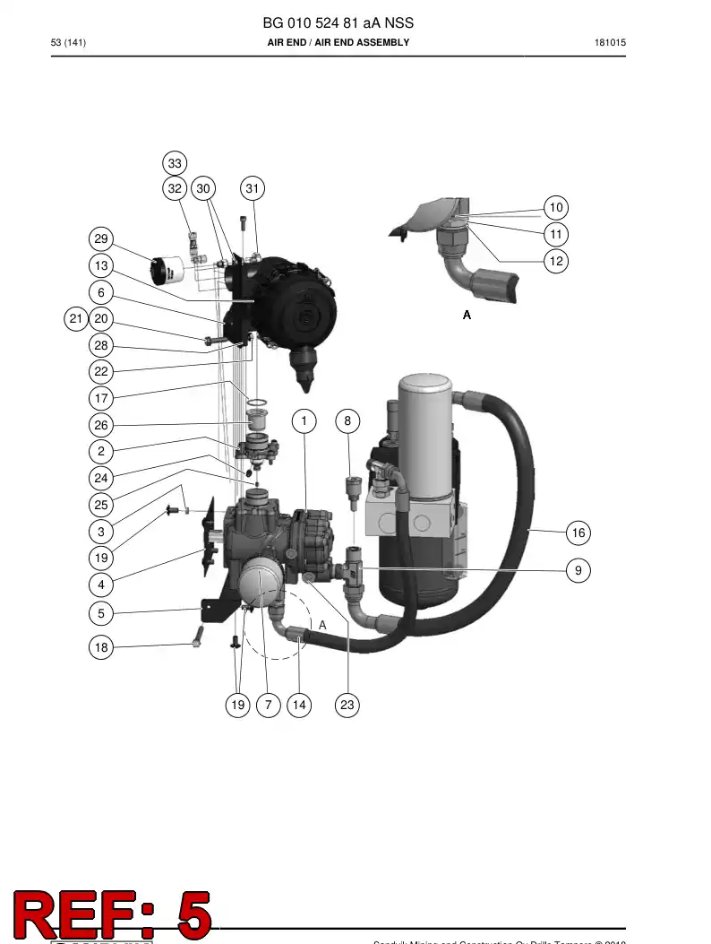 BG01052543a BG 010 525 43a Support - Sandvik Technical Drawing