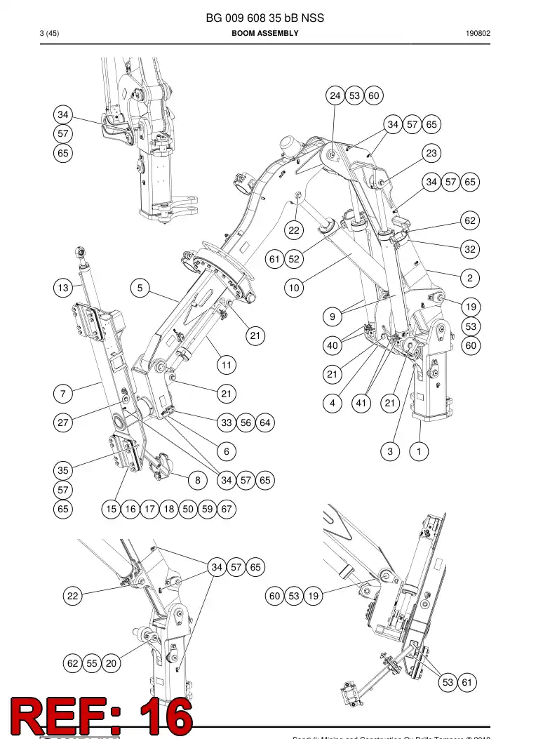 BG01052823a BG 010 528 23a Slipper Pad - Sandvik Technical Drawing