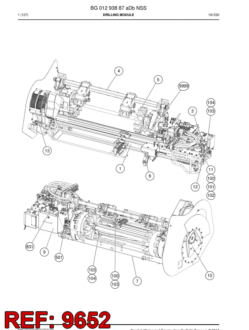 BG01053869b BG 010 538 69b Hosing Set - Sandvik Technical Drawing