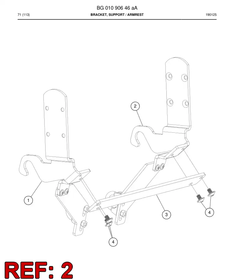 BG01056096a BG 010 560 96a Bracket, Support - Sandvik Technical Drawing