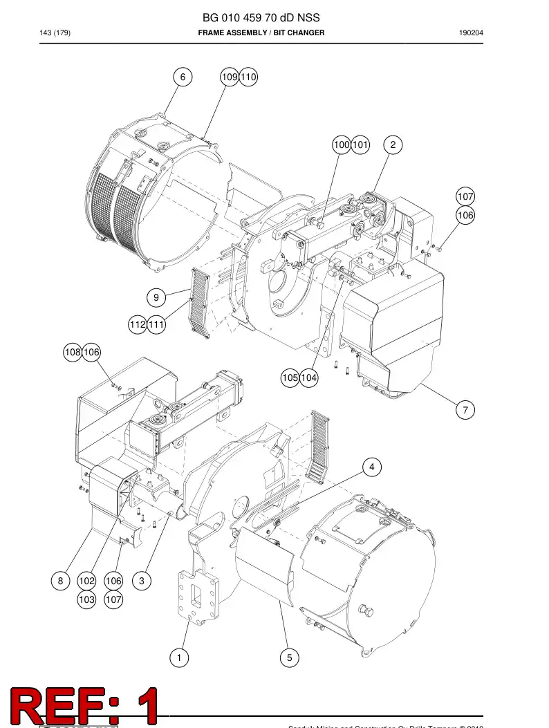 BG01059788a BG 010 597 88a CHASIS - Sandvik Technical Drawing