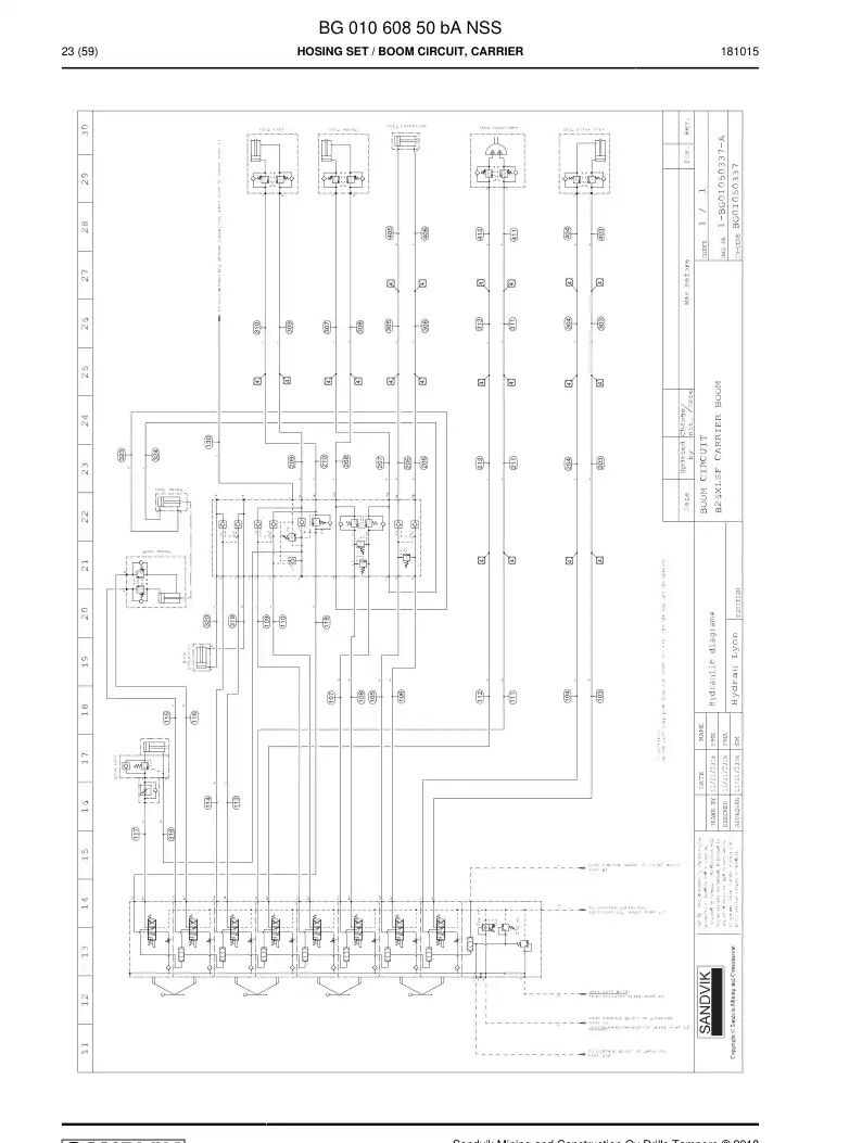 BG01060850b BG 010 608 50b Hosing Set - Sandvik Technical Drawing