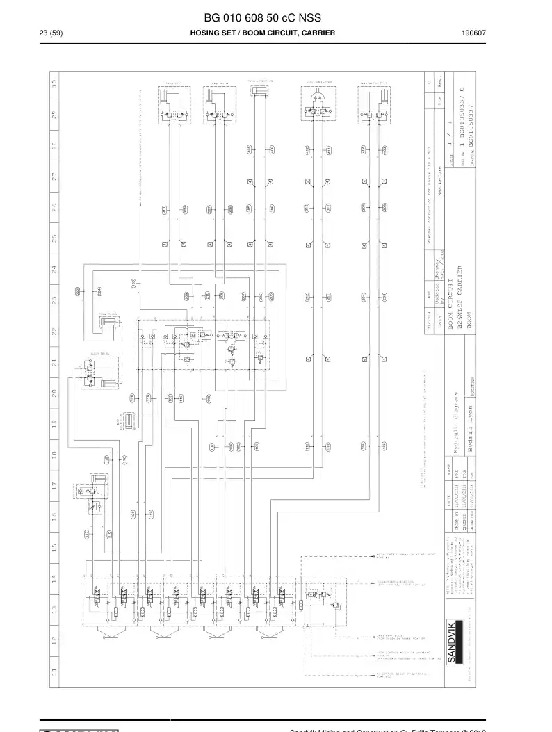BG01060850c BG 010 608 50c Hosing Set - Sandvik Technical Drawing