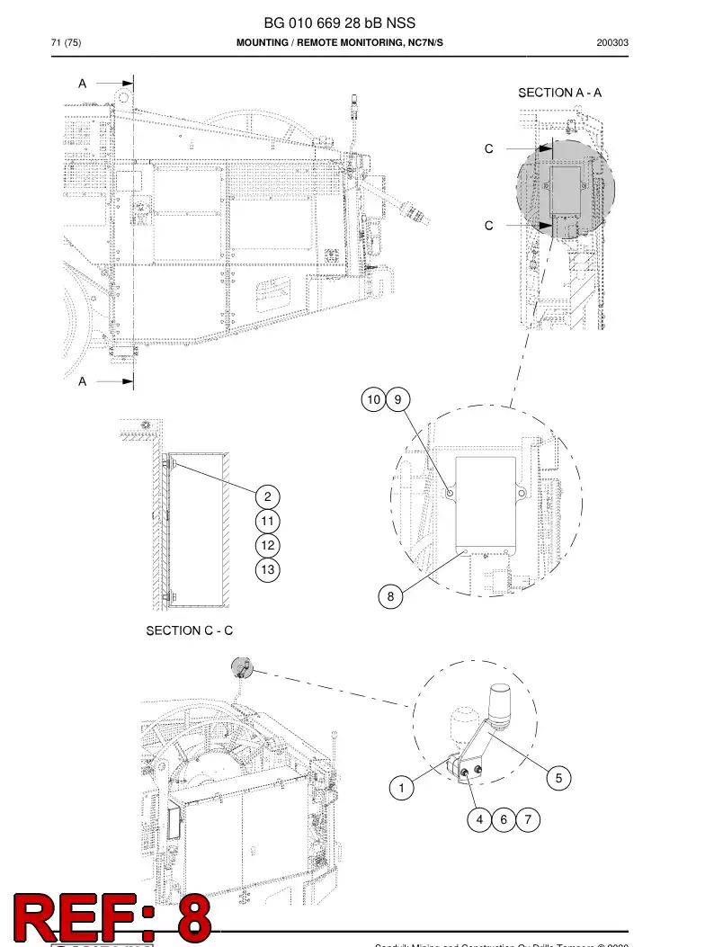 BG01062070b BG 010 620 70b Plate - Sandvik Technical Drawing