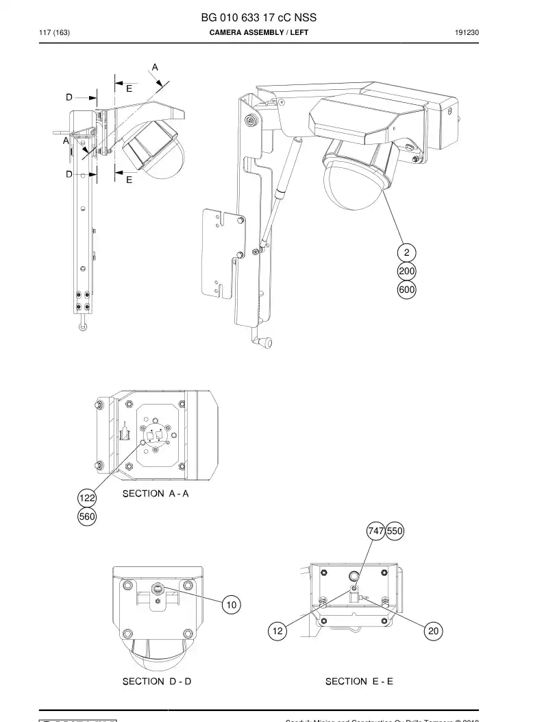 BG01063317c BG 010 633 17c Camera Assembly - Sandvik Technical Drawing