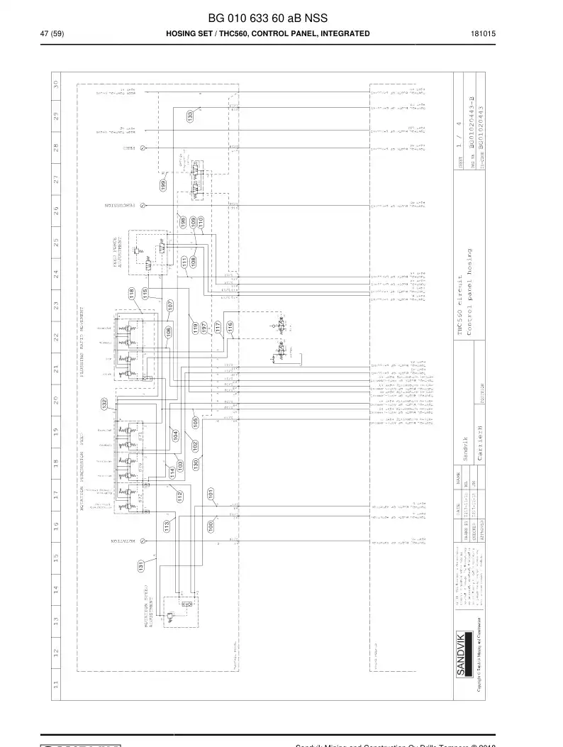 BG01063360a BG 010 633 60a Hosing Set - Sandvik Technical Drawing