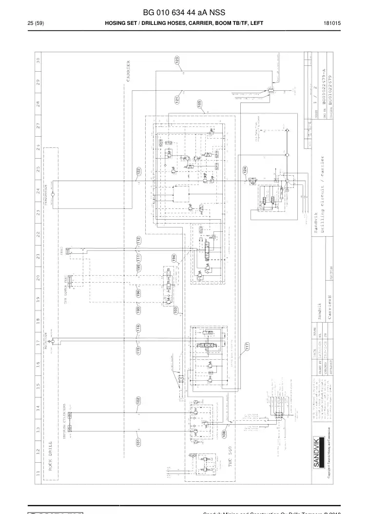 BG01063444a BG 010 634 44a Hosing Set - Sandvik Technical Drawing