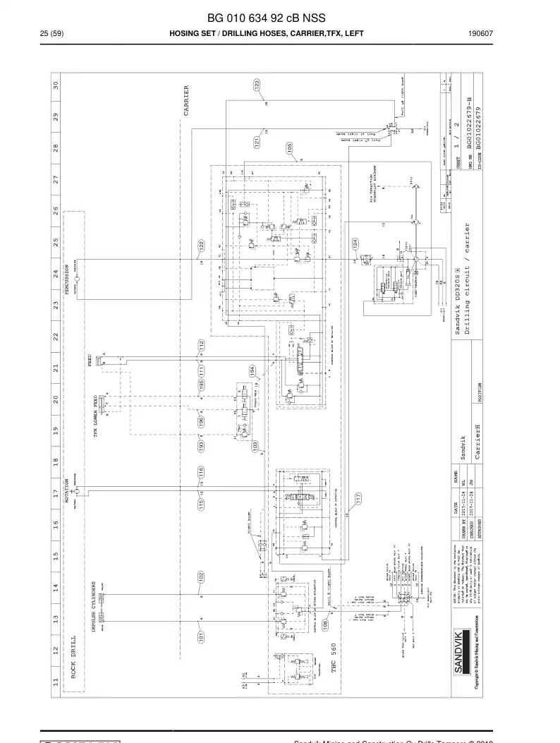 BG01063492c BG 010 634 92c Hosing Set - Sandvik Technical Drawing