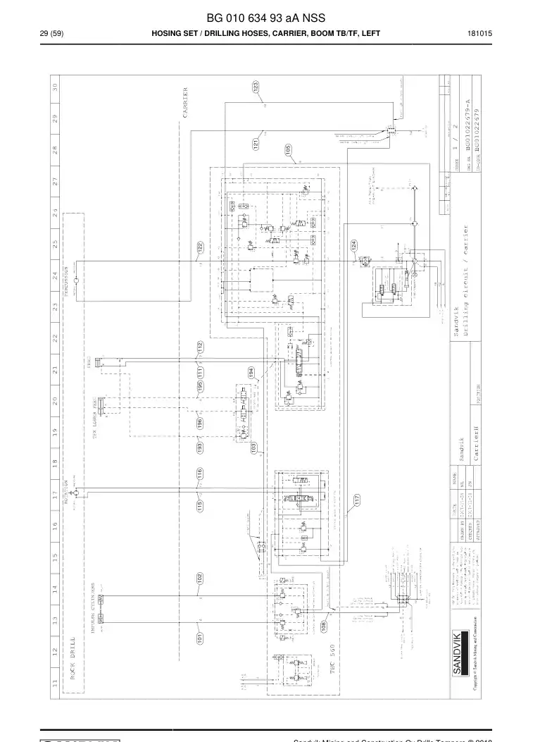 BG01063493a BG 010 634 93a Hosing Set - Sandvik Technical Drawing