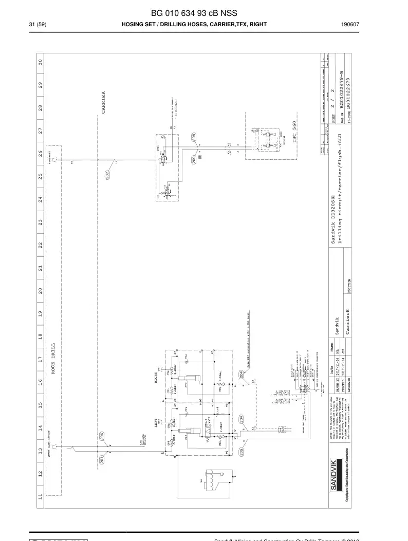 BG01063493c BG 010 634 93c Hosing Set - Sandvik Technical Drawing