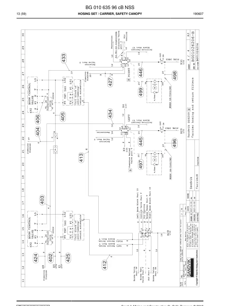 BG01063596c BG 010 635 96c Hosing Set - Sandvik Technical Drawing