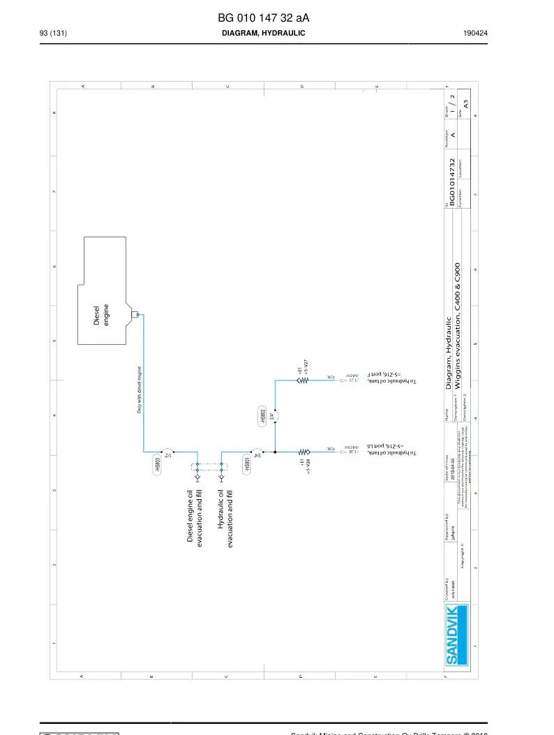 BG01066195b BG 010 661 95b Hosing Set - Sandvik Technical Drawing